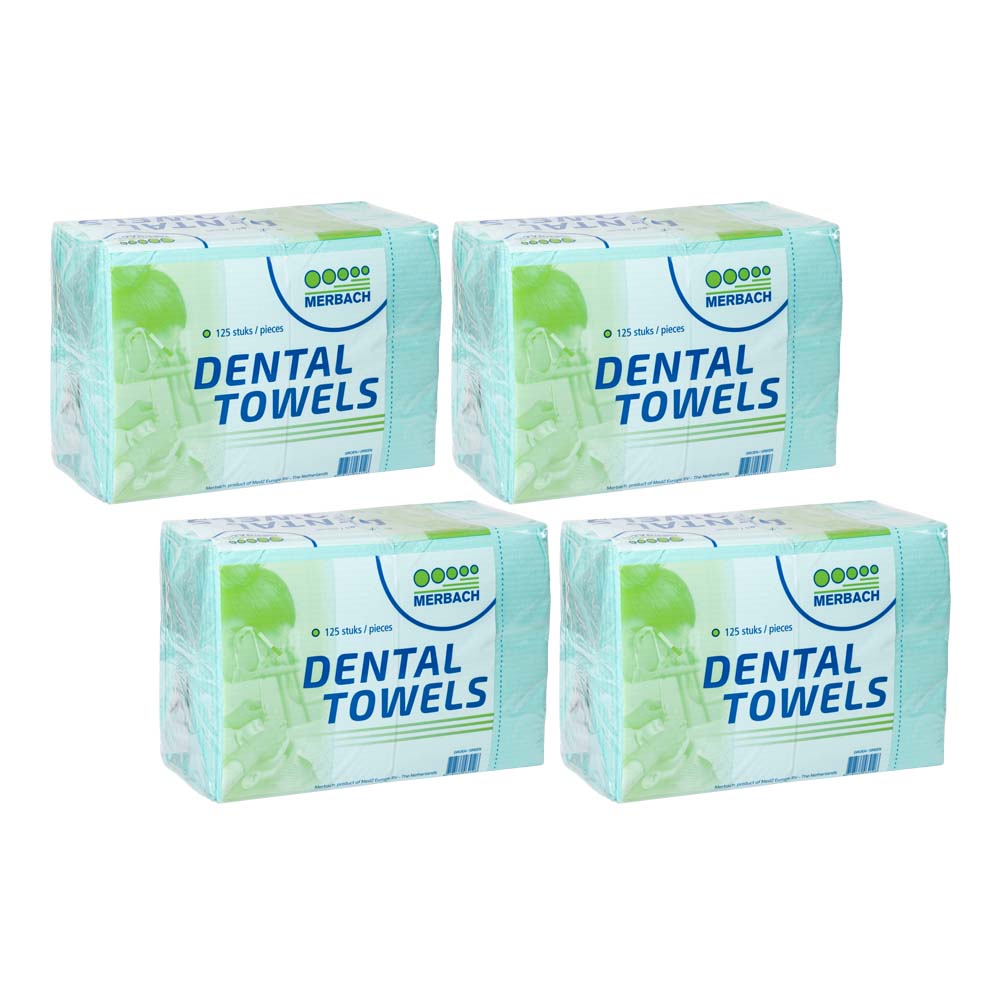 Merbach - Dental doekjes - Groen - Verpakking van 125 · verkoopeenheid: 4 verpakkingen van 125 stuks