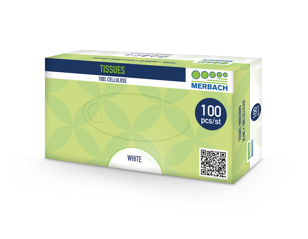 Merbach FSC Tissues 2-laags Extra Zacht – Doos van 40 verpakkingen (100 tissues per verpakking)