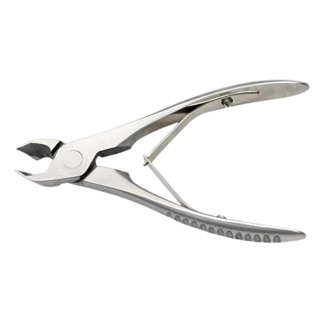 Merbach Kopknipper, eenzijdig, opgelegd model met dubbele veer zonder sluiting. Lengte 12,5 cm.