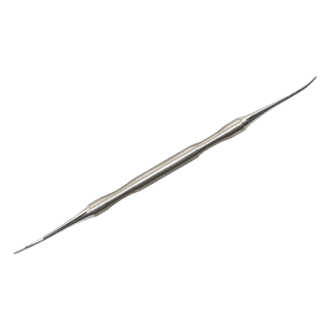 Merbach hoekvijl, licht gekomde bek, dubbelzijdig, ergonomische handgreep, 16 CM