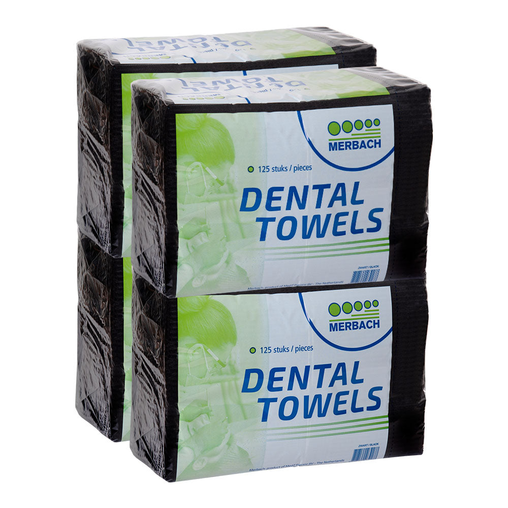Merbach dental towel zwart, 4 x 125 stuks