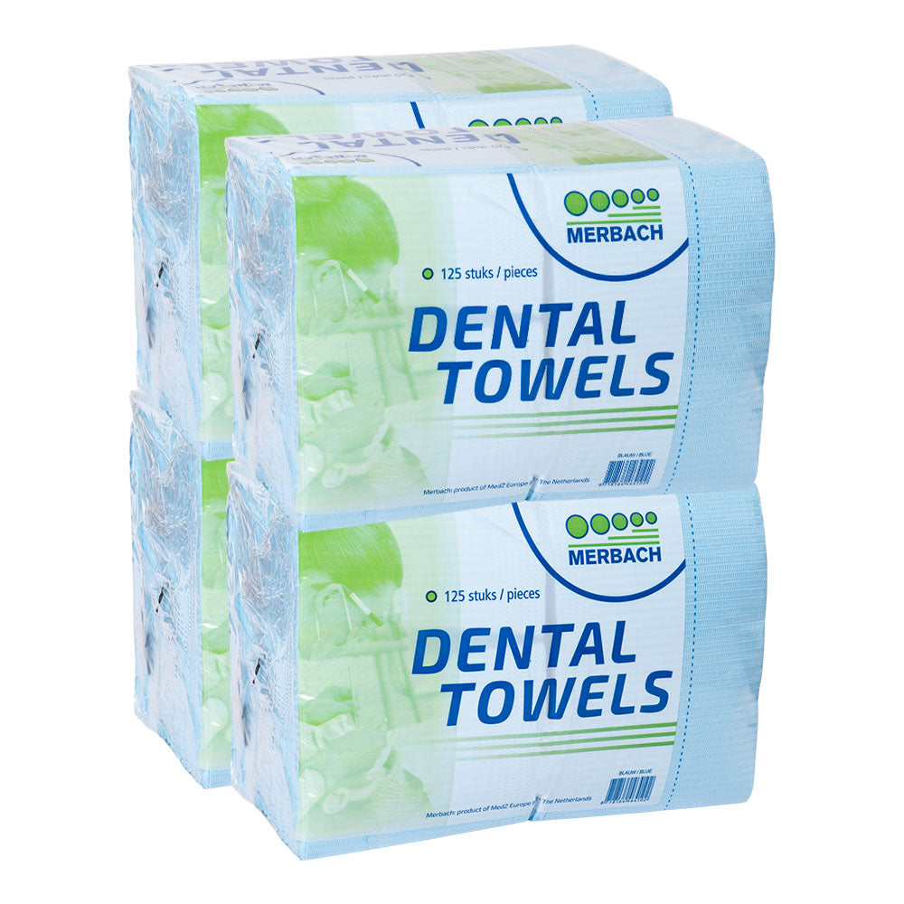 Merbach dental towel blauw, 4 x 125 stuks