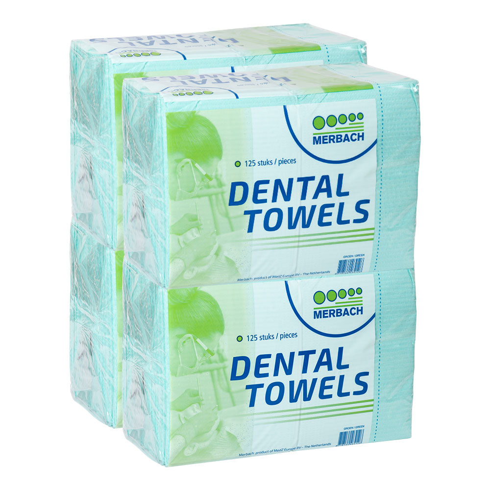 Merbach dental towel groen, 4 x 125 stuks
