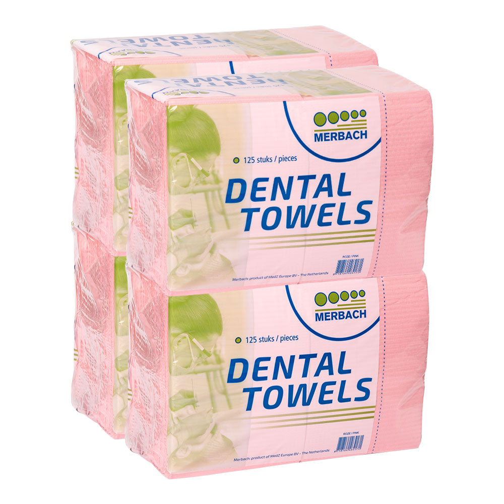 Merbach dental towel roze, 4 x 125 stuks